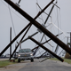 Tendido eléctrico derribado tras el huracán Harvey